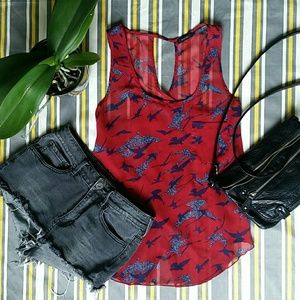 Poetry flowy open back top